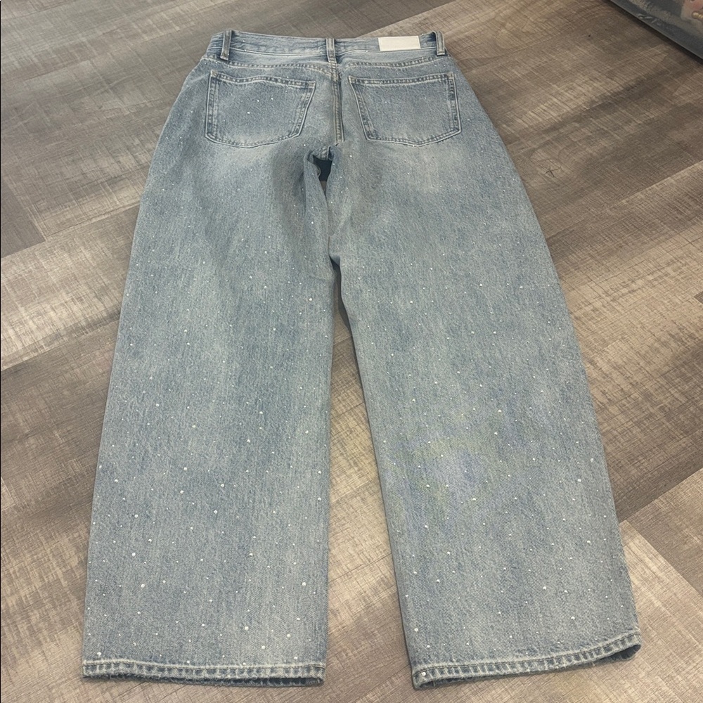 pistola Light Wash High-Rise Wide Leg Jeans Wes with Glitz barrel - Picture 4 of 8
